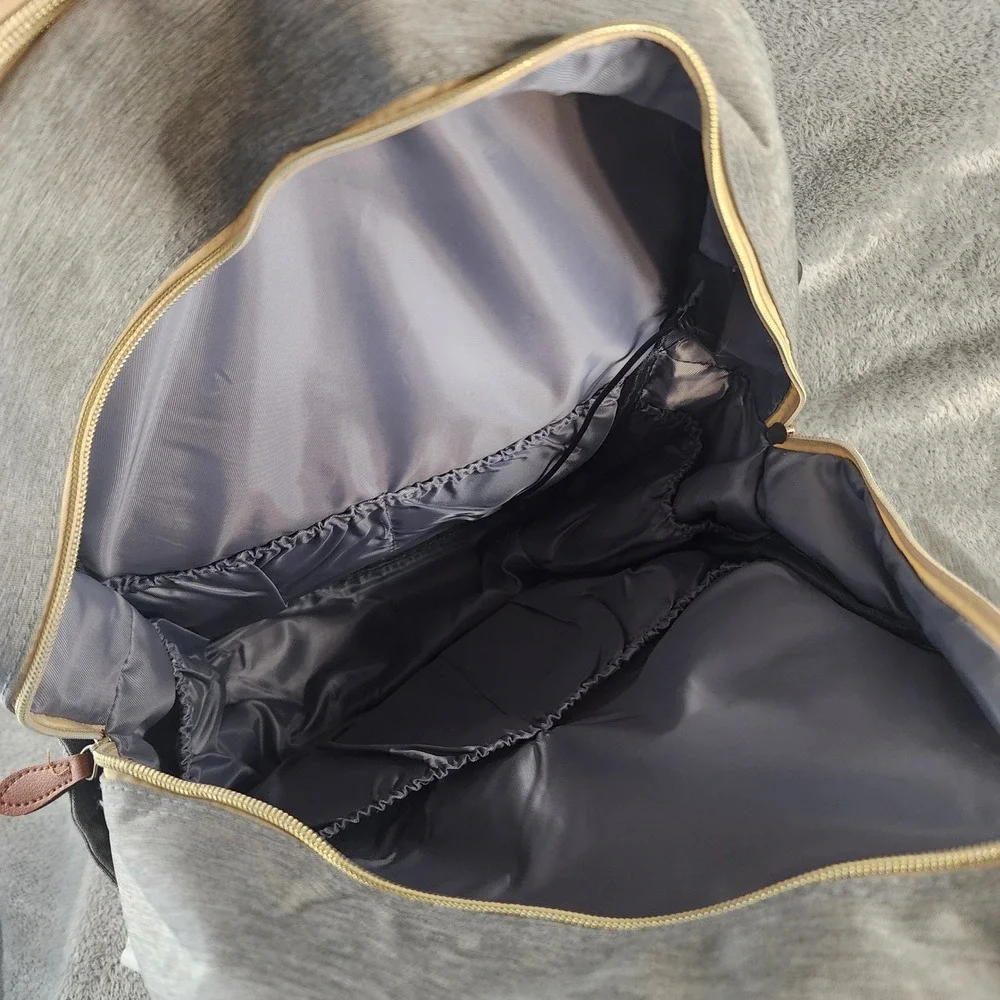 Cherrysea Diaper Bag Backpack Gray USB Charging Port Insulated Pockets Quilted
